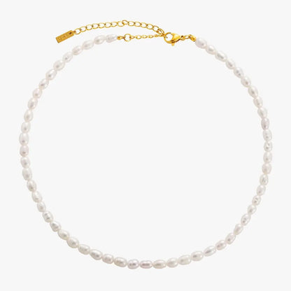 Freshwater Pearl Choker - Gold - Necklaces