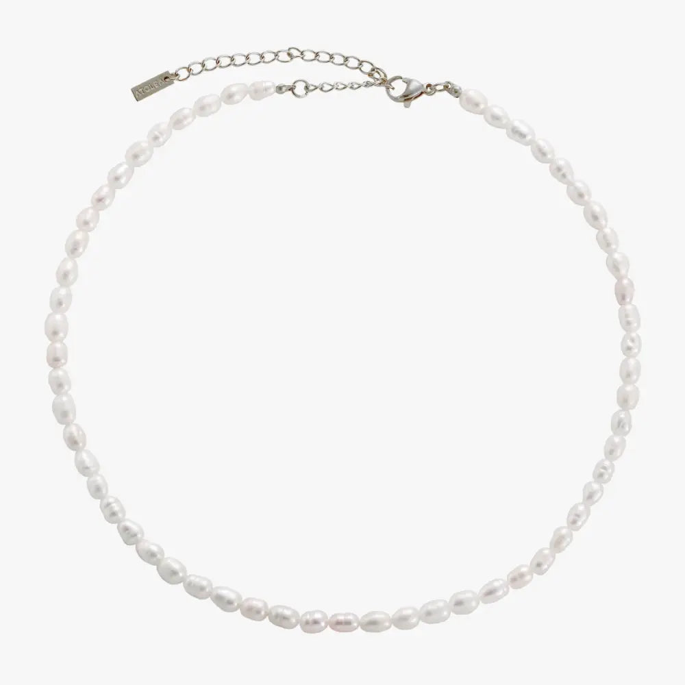 Freshwater Pearl Choker - Silver - Necklaces