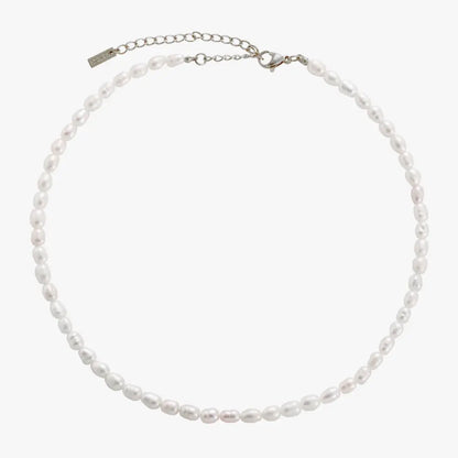 Freshwater Pearl Choker - Silver - Necklaces