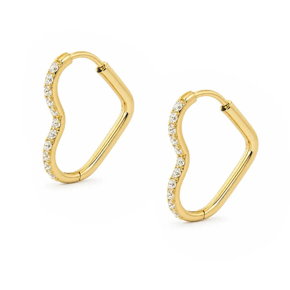 Freya Heart Hoop Earrings - Gold - Earrings