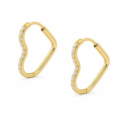 Freya Heart Hoop Earrings - Gold - Earrings