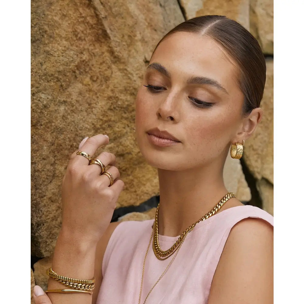 Gabriella Gold Hoop Earrings - Earrings
