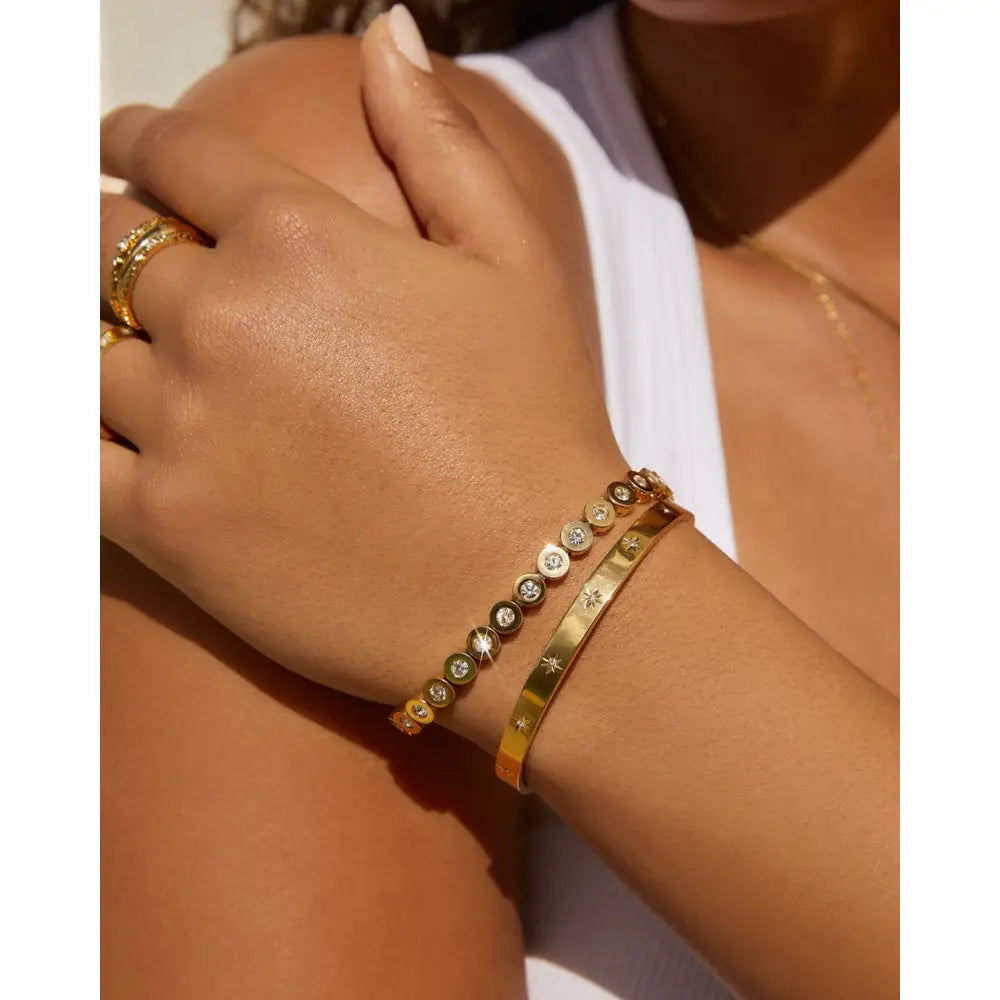 Gemma Gold Cuff Bracelet - Bracelets