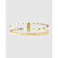 Gemstone Initial Bracelet Stack - A - Bracelets