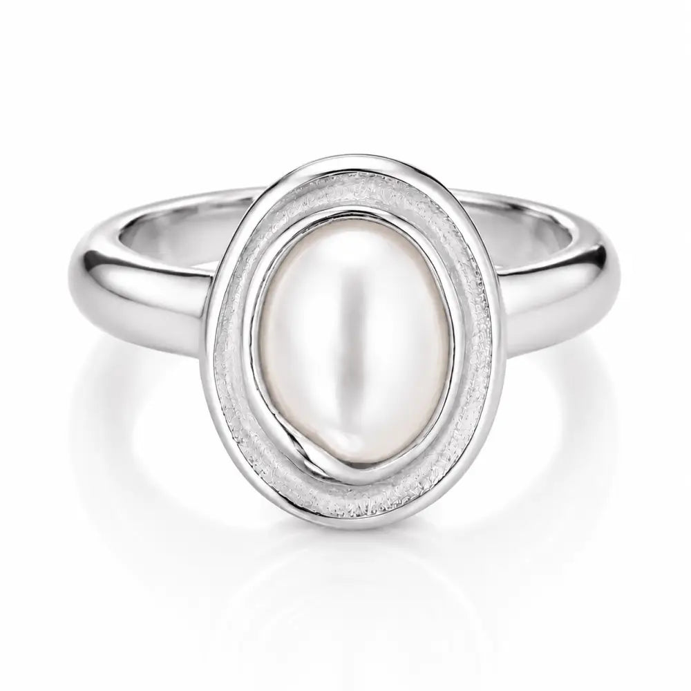 Glacier Pearl Ring - Silver / 6 - Rings