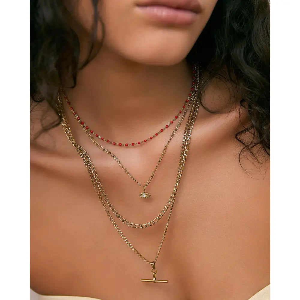 Golden Eye Gold Necklace - Necklaces