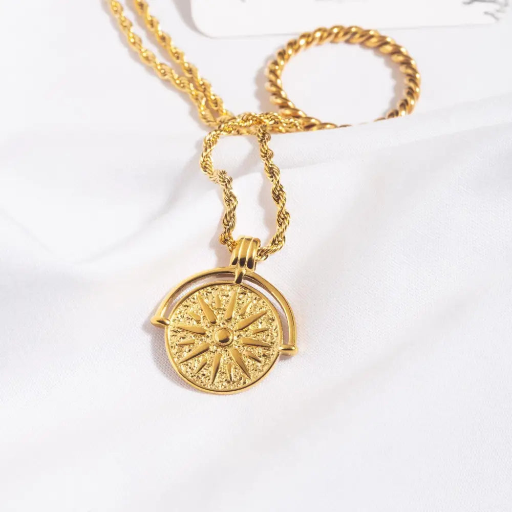 Golden Sun Necklace - Necklaces