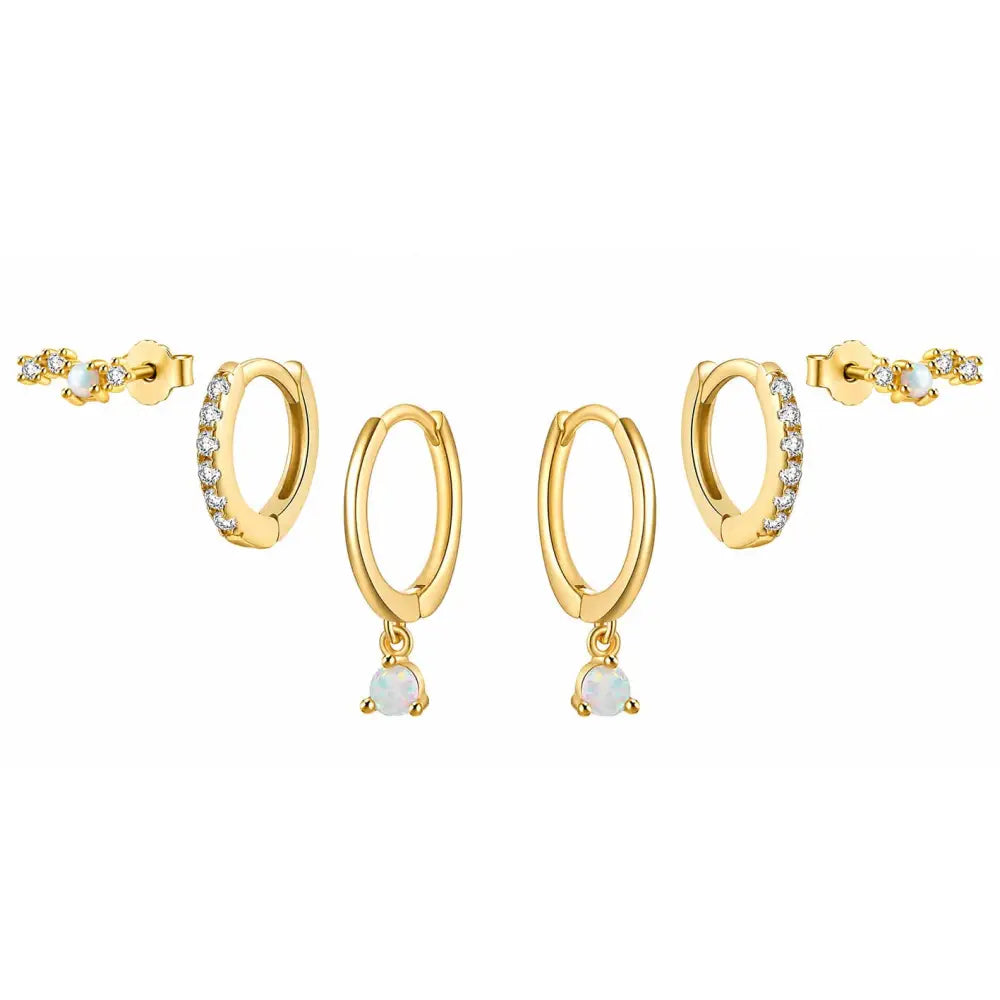 Grace Opal Earring Set - Gold - Earrings