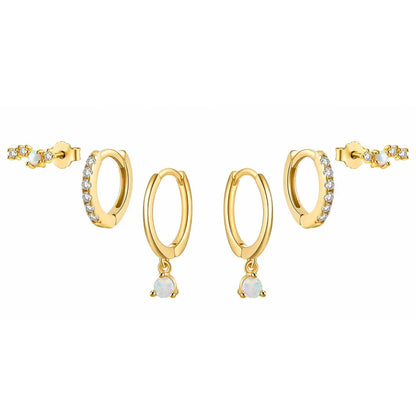 Grace Opal Earring Set - Gold - Earrings