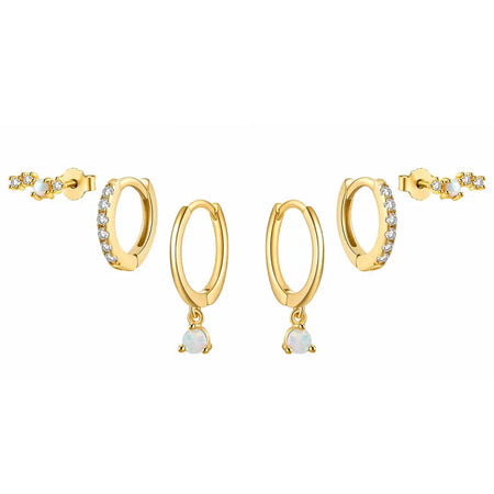 Grace Opal Earring Set - Gold - Earrings
