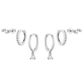 Grace Opal Earring Set - Silver - Earrings