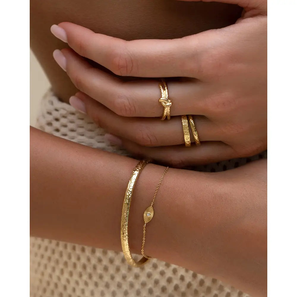 Guardian Angel Gold Bracelet Stack - Bracelets