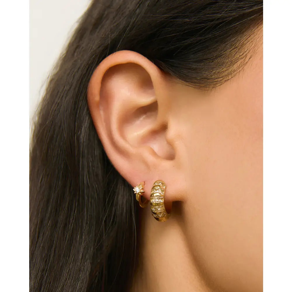 Hallie Stone Huggie Earrings - Earrings
