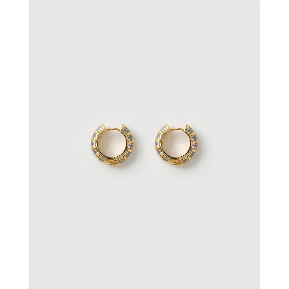Hallie Stone Huggie Earrings - Earrings