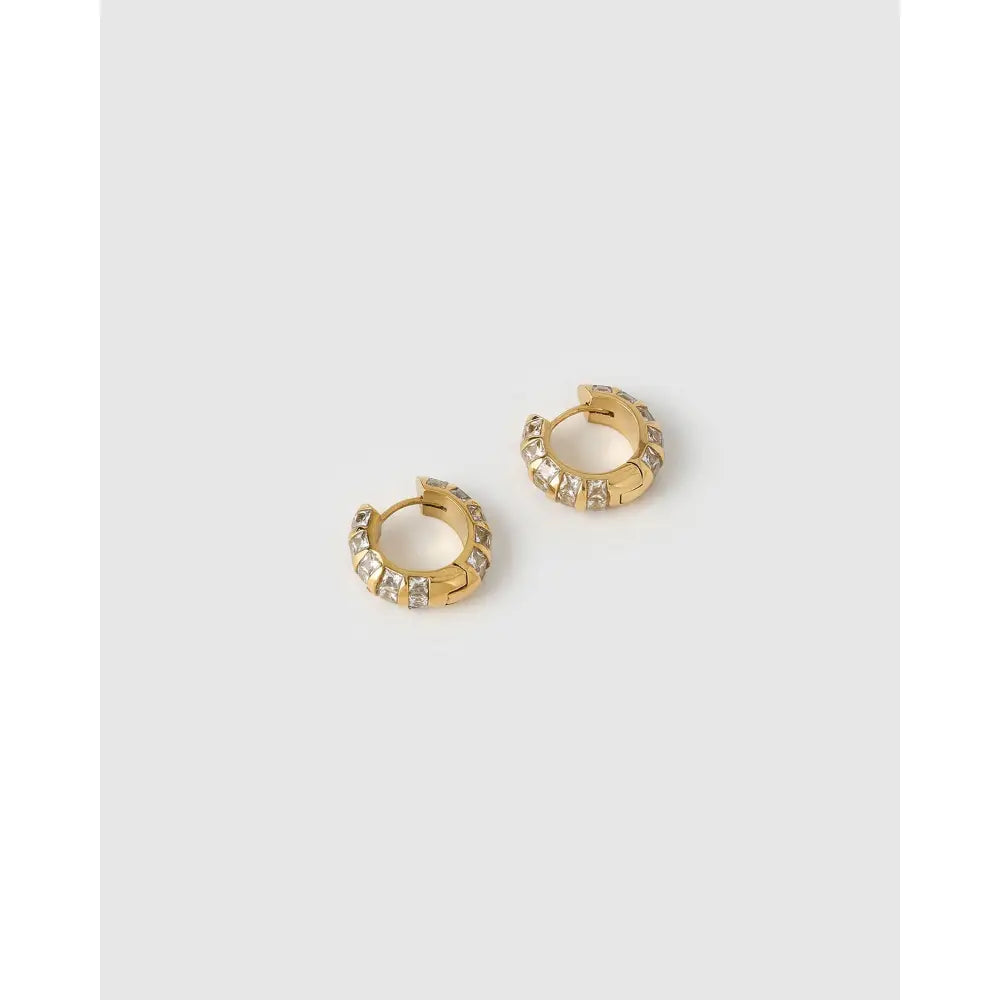 Hallie Stone Huggie Earrings - Earrings