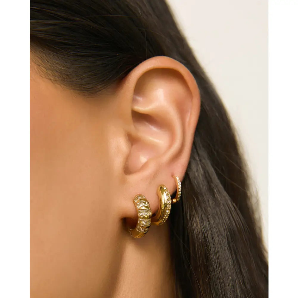 Hallie Stone Huggie Earrings - Earrings