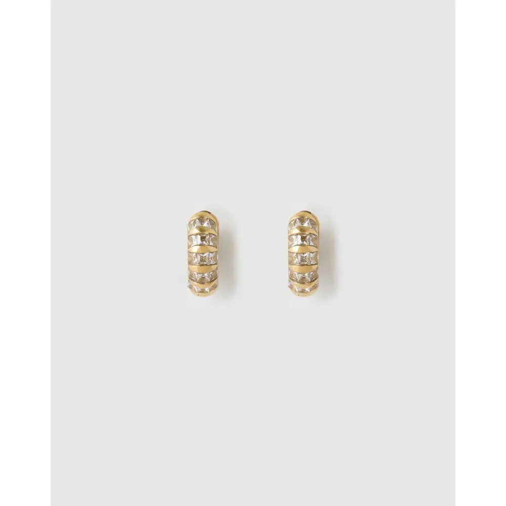 Hallie Stone Huggie Earrings - Earrings