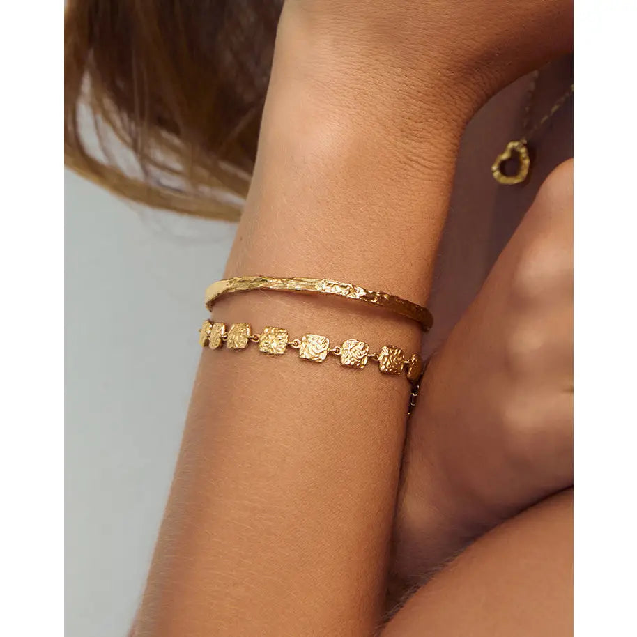 Halo Gold Bracelet Stack - Bracelets