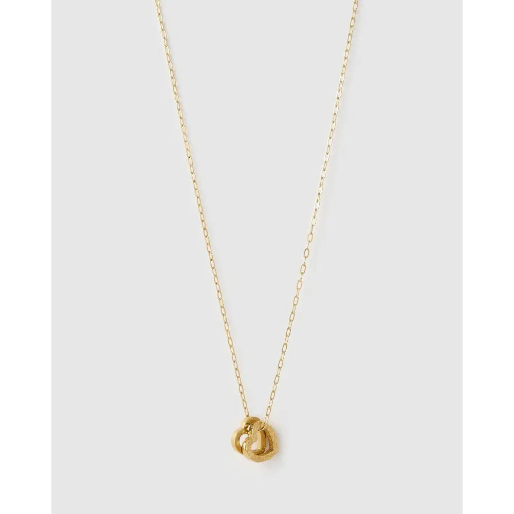 Heart To Heart Crushed Gold Necklace - Necklaces