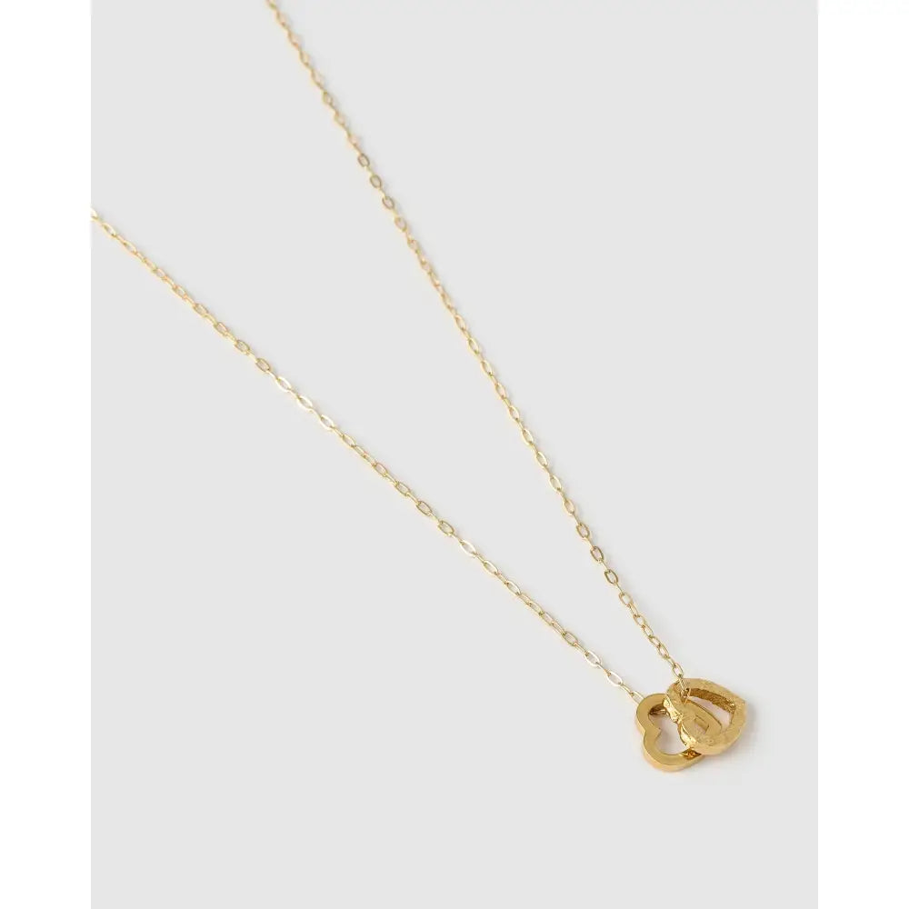 Heart To Heart Crushed Gold Necklace - Necklaces