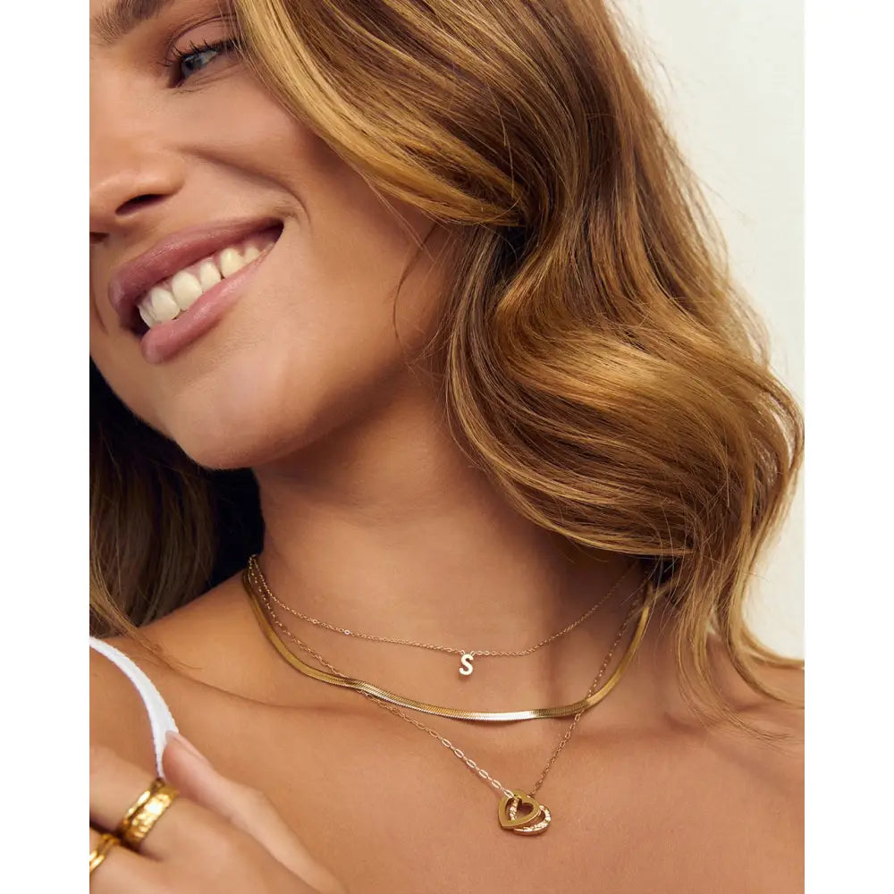 Heart To Heart Crushed Gold Necklace - Necklaces