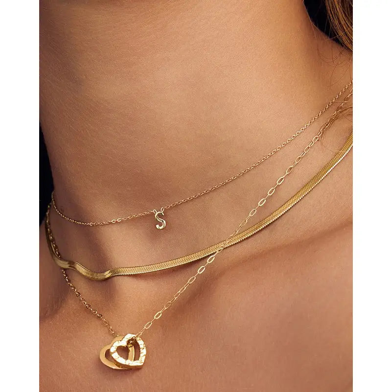 Heart To Heart Crushed Gold Necklace - Necklaces