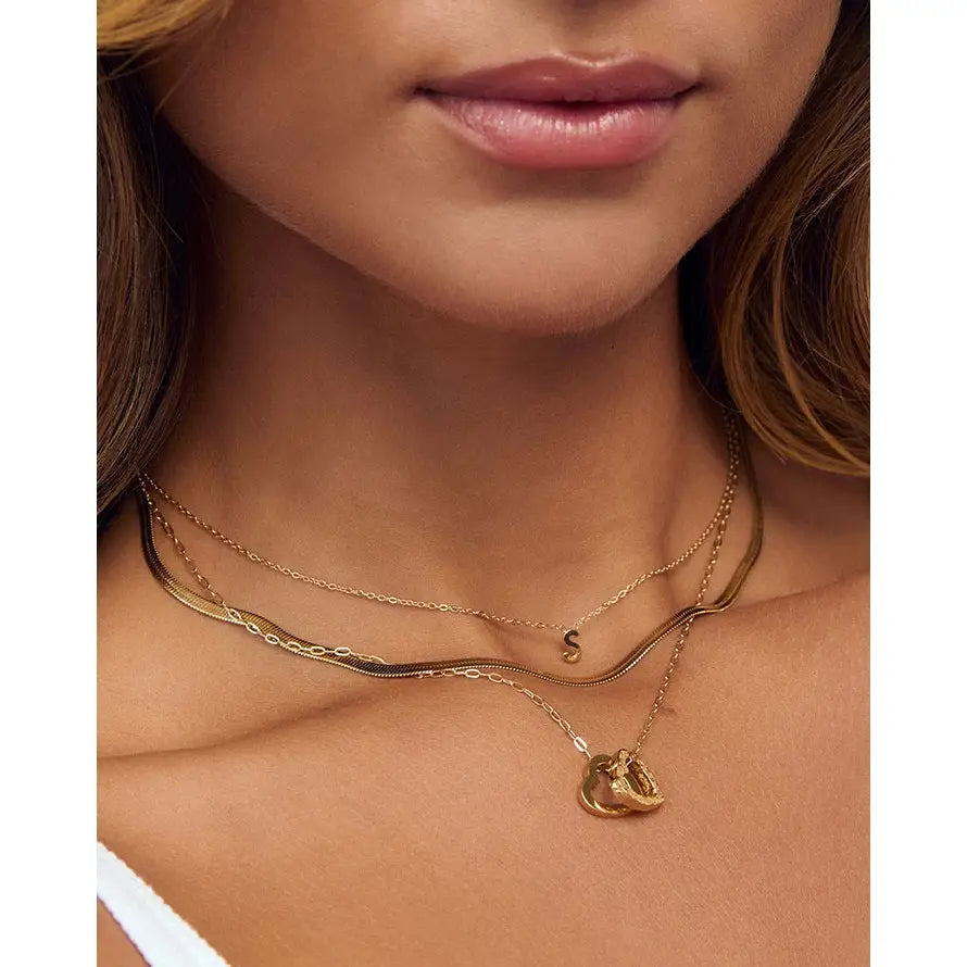 Heart To Heart Crushed Gold Necklace - Necklaces