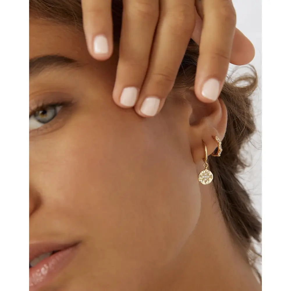 Holi Gold Huggie Earrings - Earrings