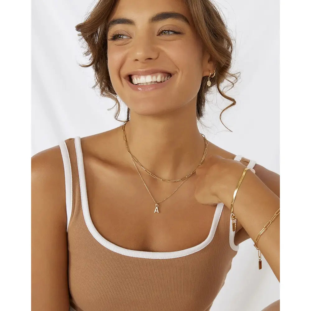 Initial Charm Necklace - Necklaces