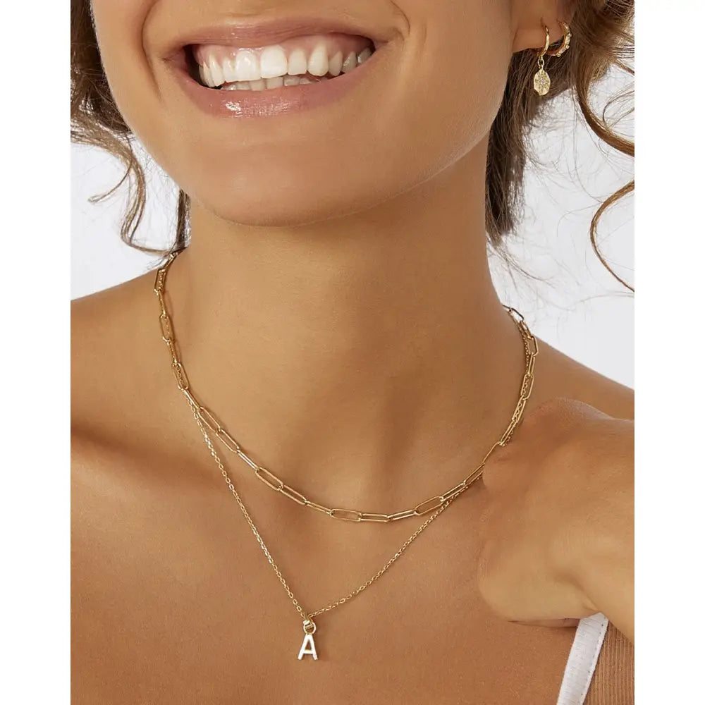 Initial Charm Necklace - Necklaces