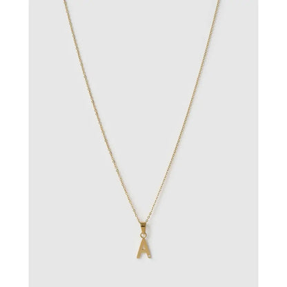 Initial Charm Necklace - A / Gold - Necklaces