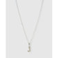 Initial Charm Necklace - J / Silver - Necklaces