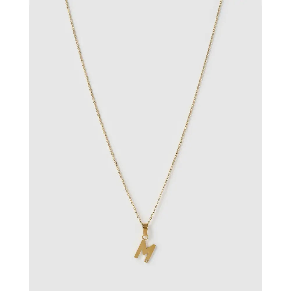 Initial Charm Necklace - M / Gold - Necklaces