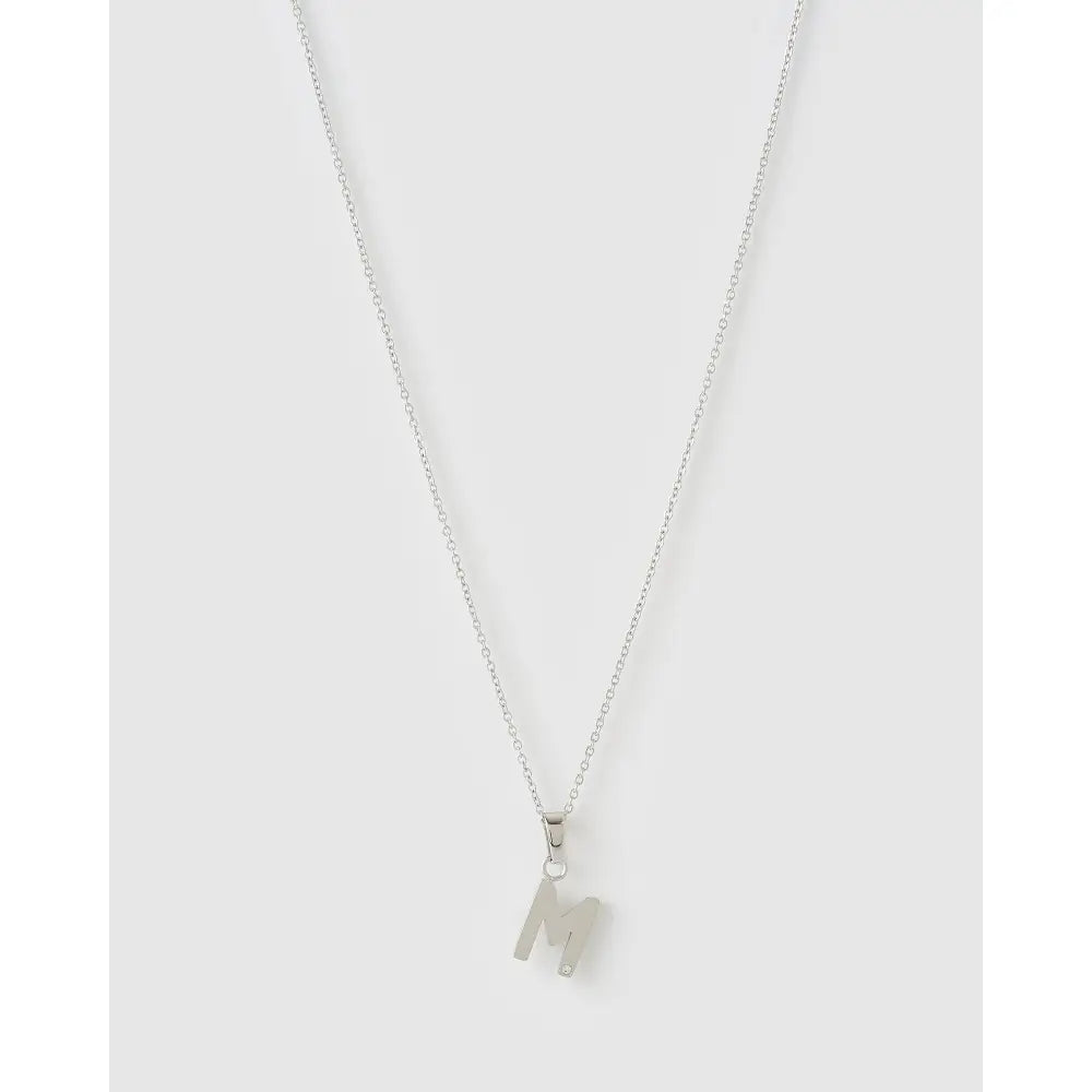 Initial Charm Necklace - M / Silver - Necklaces