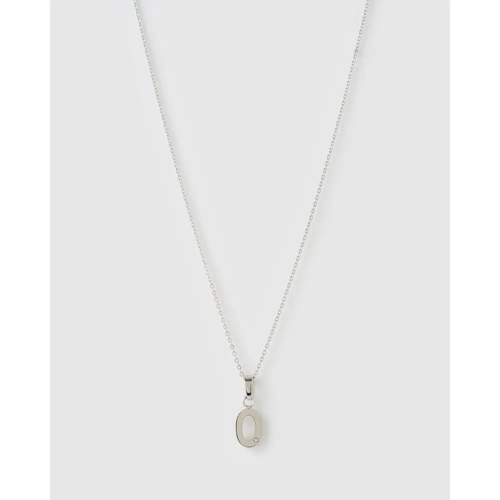 Initial Charm Necklace - O / Silver - Necklaces