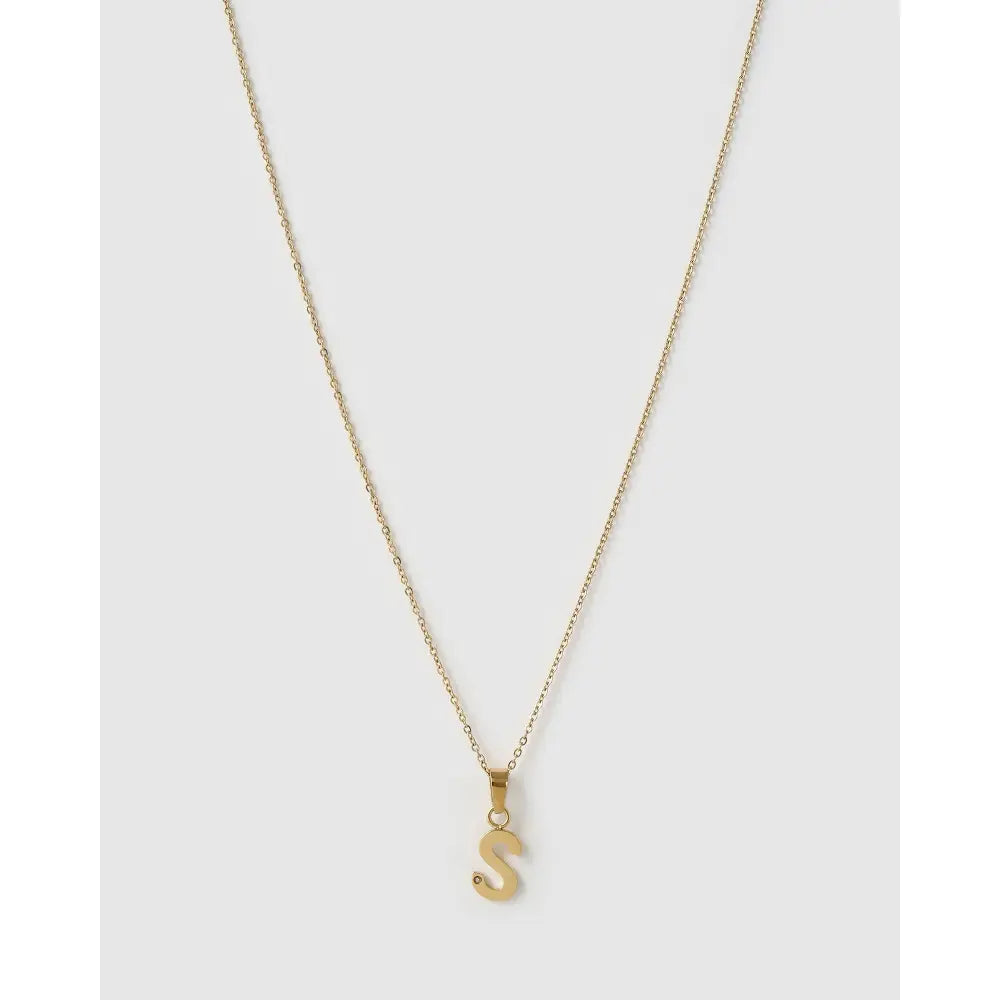 Initial Charm Necklace - S / Gold - Necklaces