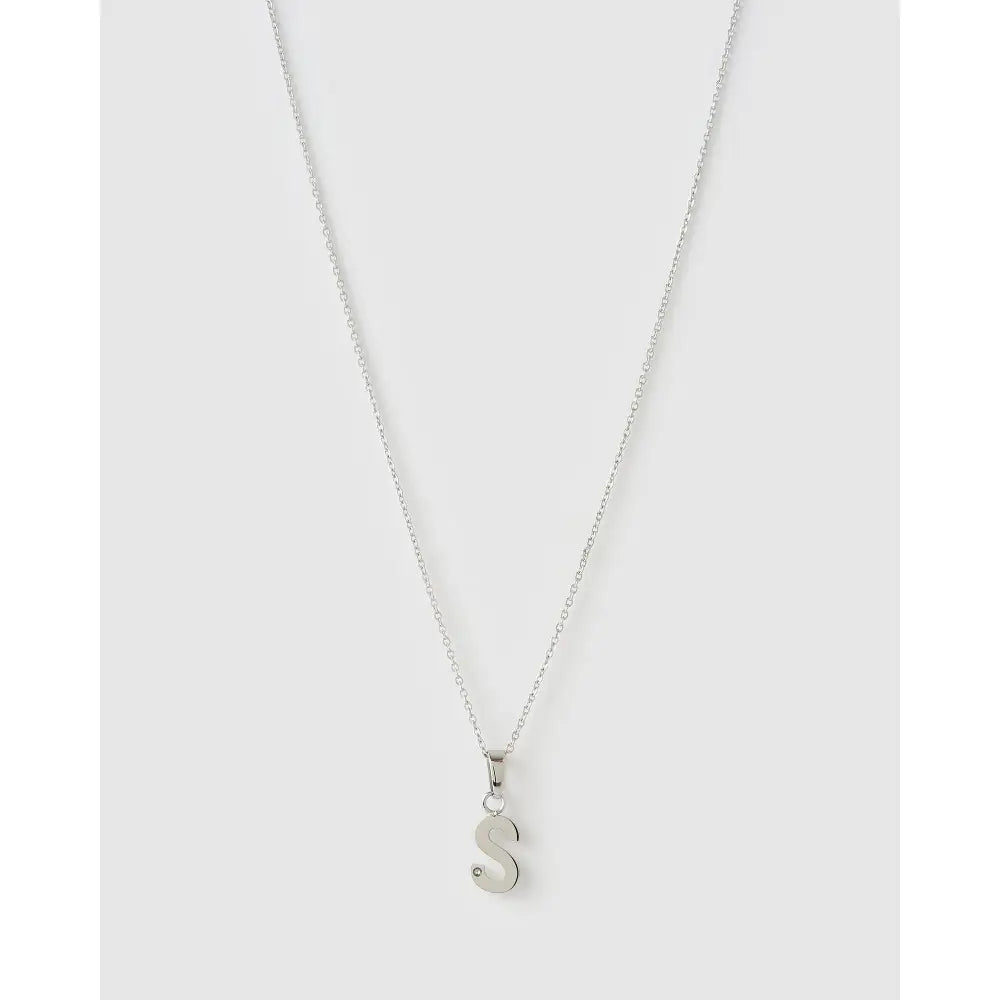 Initial Charm Necklace - S / Silver - Necklaces