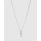 Initial Charm Necklace - T / Silver - Necklaces