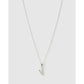 Initial Charm Necklace - V / Silver - Necklaces