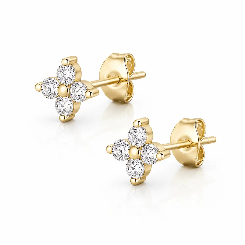 Iris Stud Earrings - Gold - Earrings