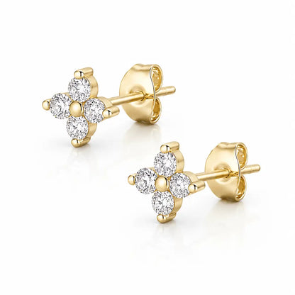 Iris Stud Earrings - Gold - Earrings