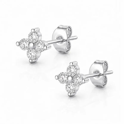 Iris Stud Earrings - Silver - Earrings