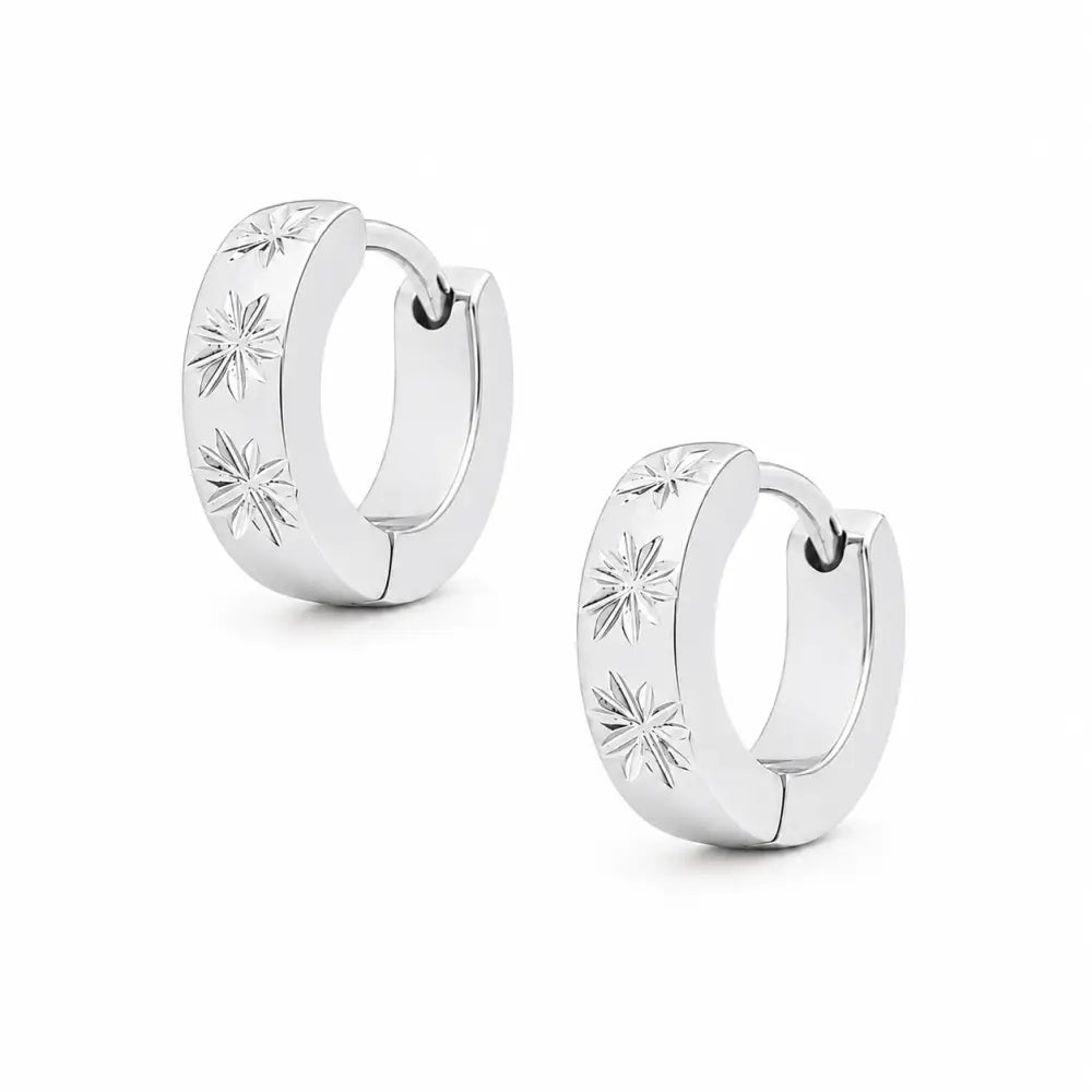 Jagger Huggie Hoop Earrings - Silver - Earrings