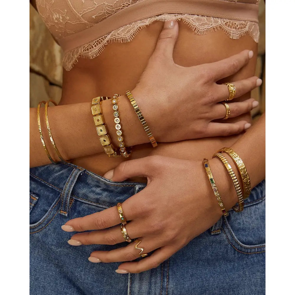 Jasper Gold Bracelet - Bracelets