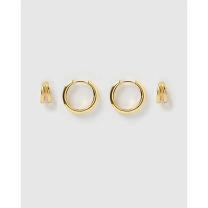 Jeanette Earring Stack - Gold - Earrings