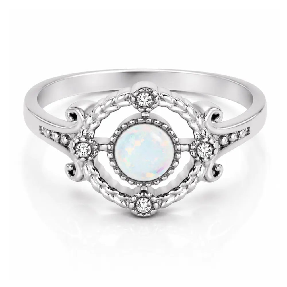 Jolie Opal Ring - Silver / 4 - Rings