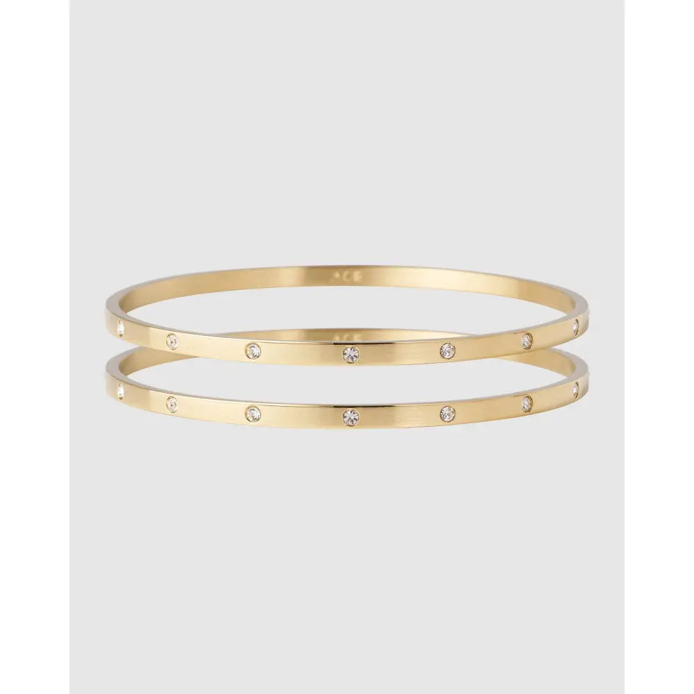 Kelly Double Gold Bracelet Stack - Bracelets