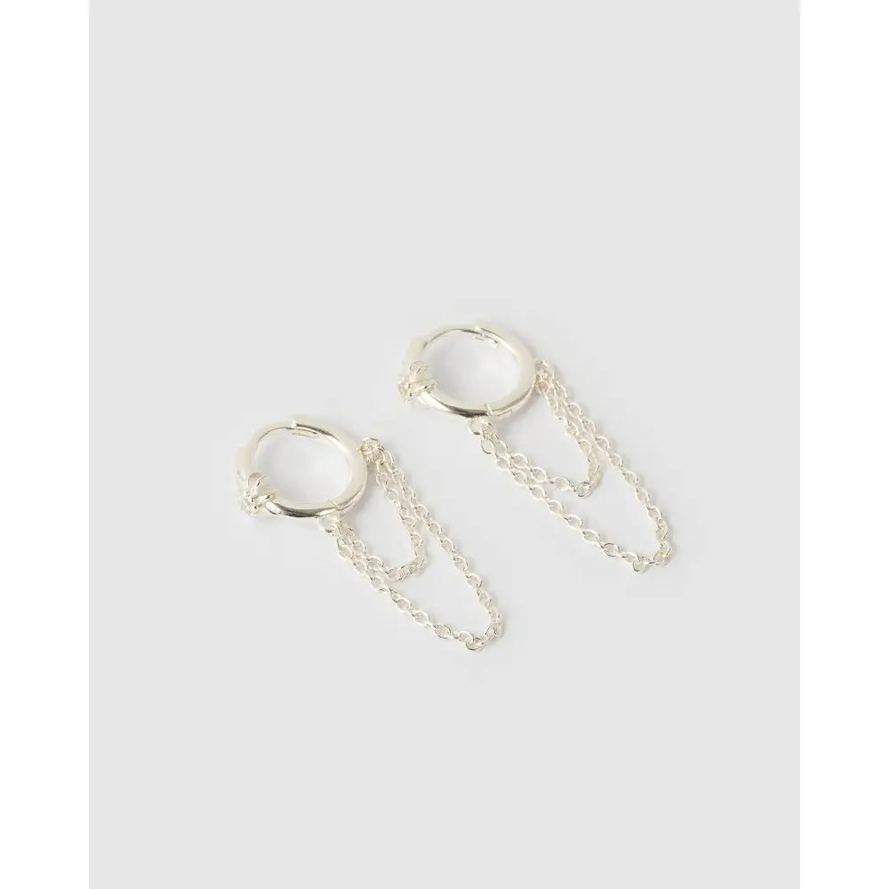 Kenzie Chain Earrings - Silver - Earrings