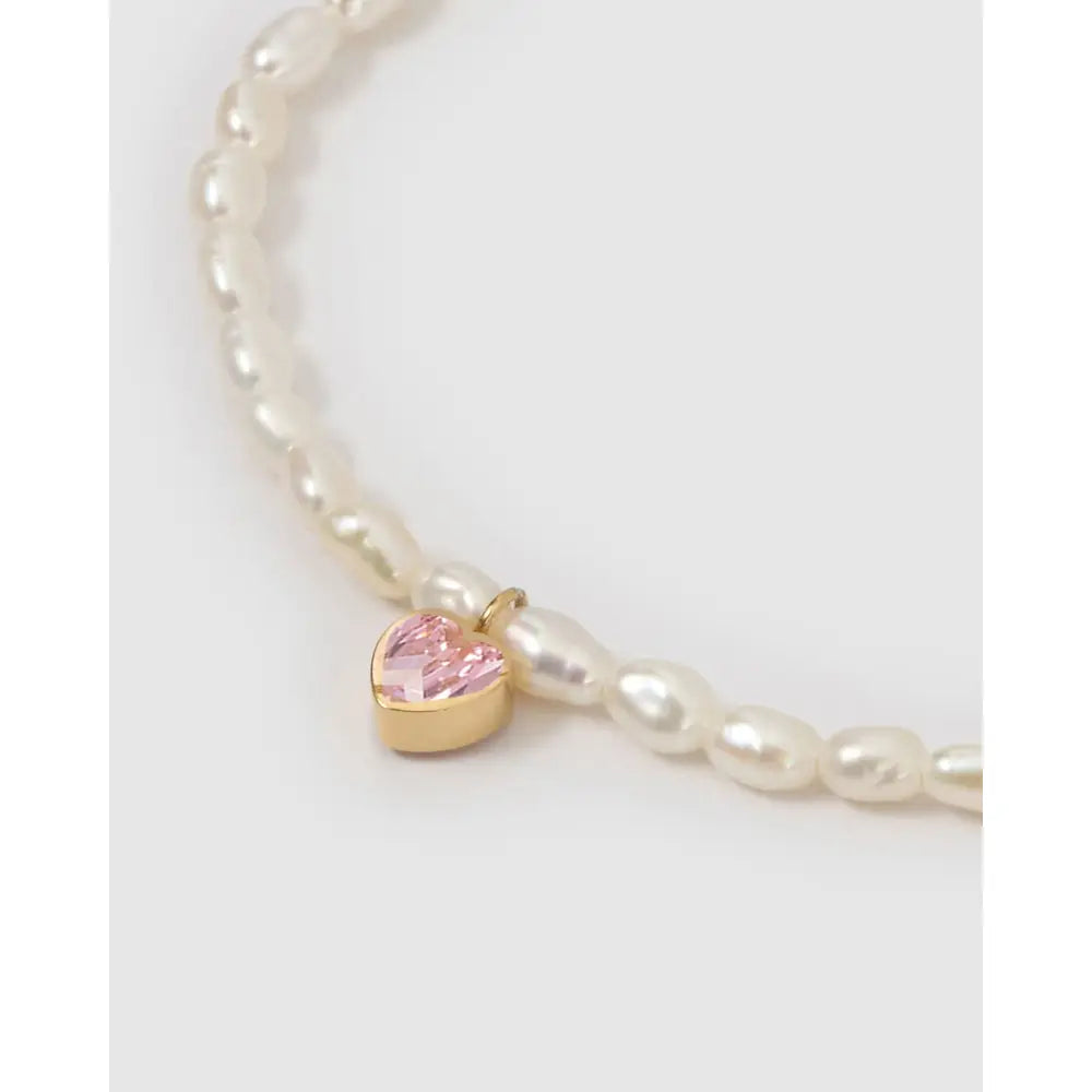 Kiki Pearl Heart Gold Bracelet - Bracelets