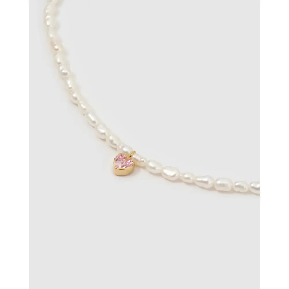 Kiki Pearl Heart Necklace - Necklaces